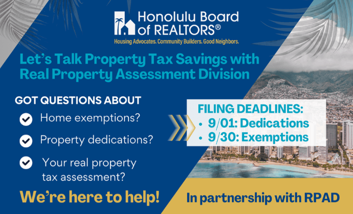 home exemptions, property dedications, real property assessment, filing deadlines